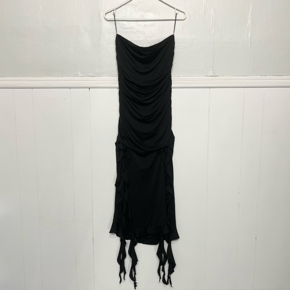 Elegant Asymmetrical Black Dress